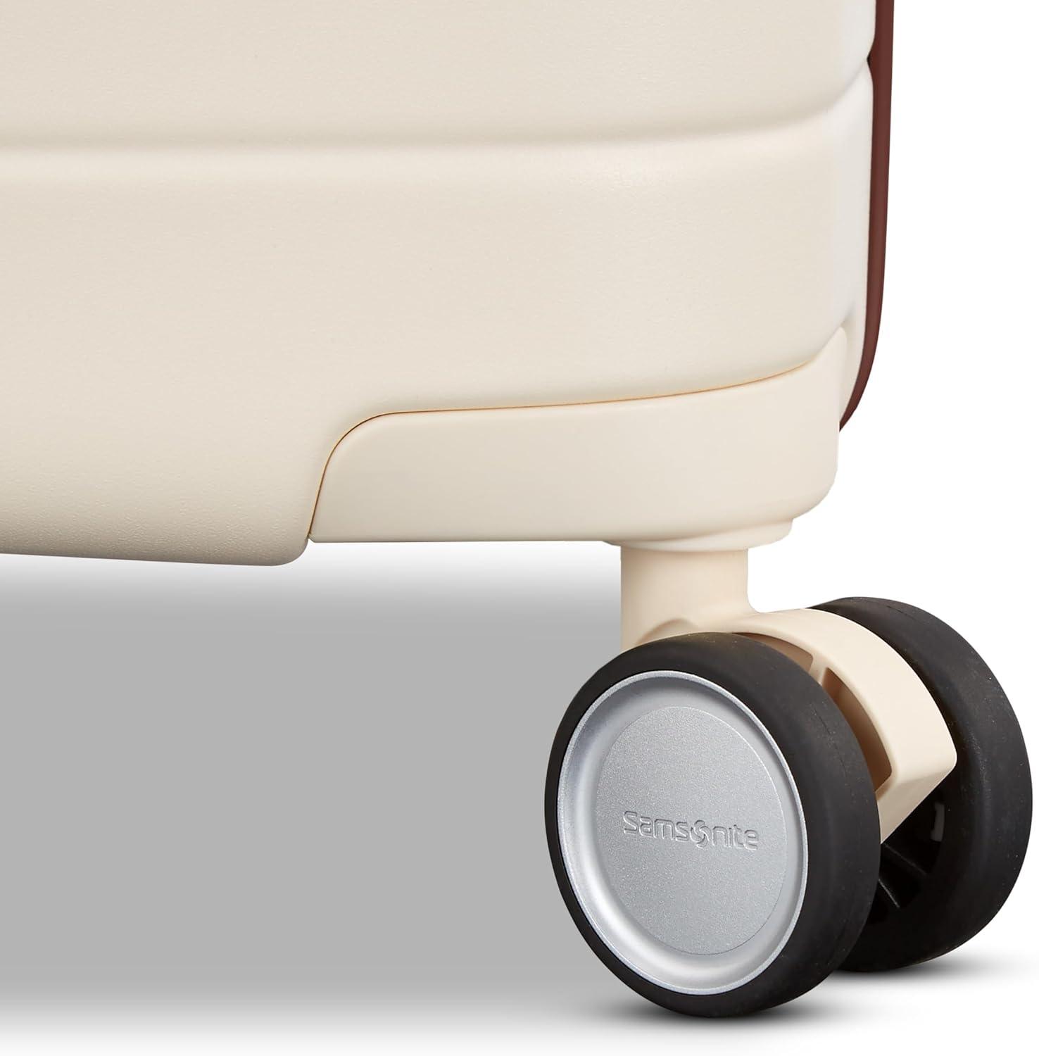 imageVirtuosa Hardside 21 Inch Carry On Luggage Airline Approved with 360 Spinner Wheels RightHeight Adjustable Handle Zippered WetPak TSA Lock Expandable Light Polycarbonate Shell Off WhiteOff White