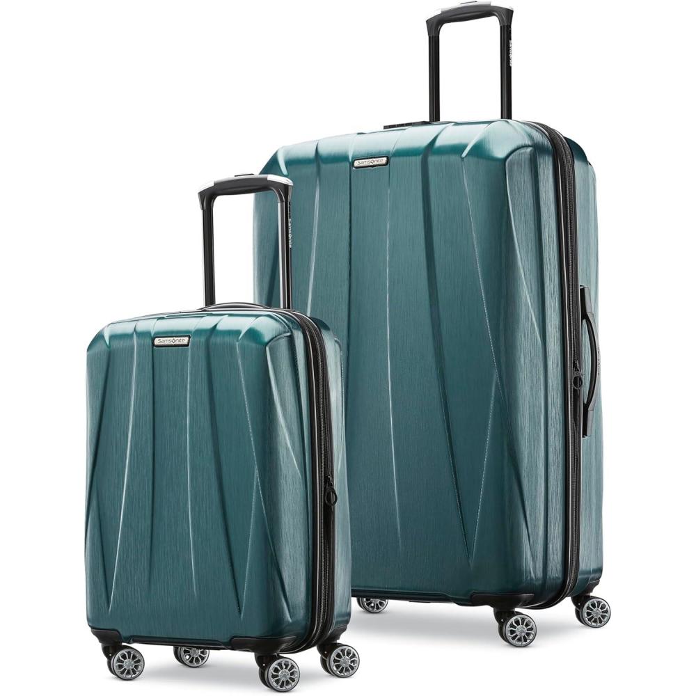 imageSamsonite Centric 2 Hardside Expandable Luggage with Spinner Wheels Silver CarryOn 20InchEmerald Green