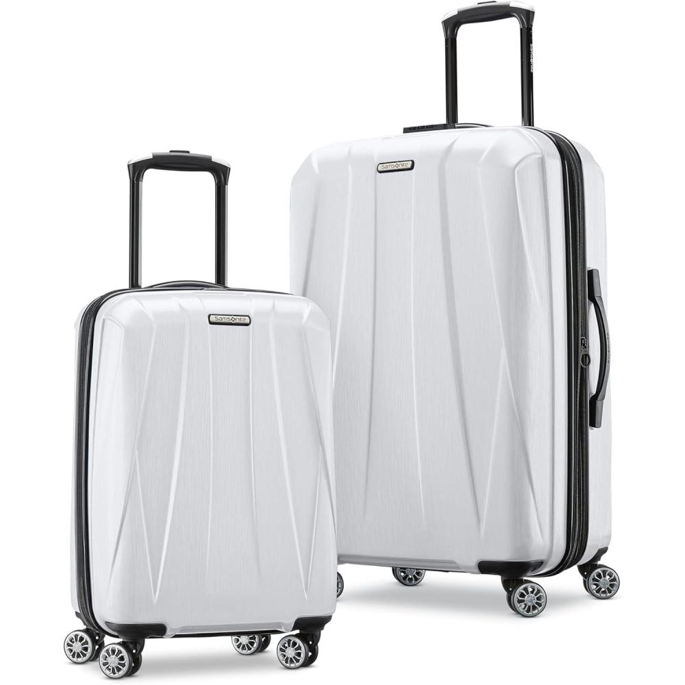 imageSamsonite Centric 2 Hardside Expandable Luggage with Spinner Wheels Silver CarryOn 20InchSnow White