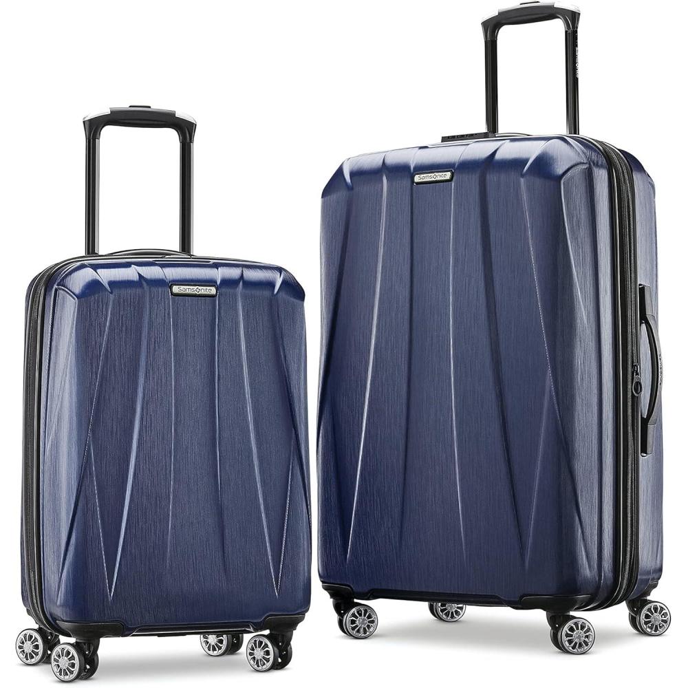 imageSamsonite Centric 2 Hardside Expandable Luggage with Spinner Wheels Silver CarryOn 20InchTrue Navy