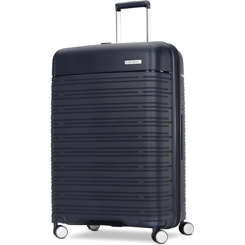 imageSamsonite Elevation Plus  CarryOn Hardside Luggage  Scratch Resistant Polypropylene Shell RightHeight Adjustable Handle Integrated AirTag Holder TSA Lock WetPak Compartment  Midnight BlueMidnight Blue