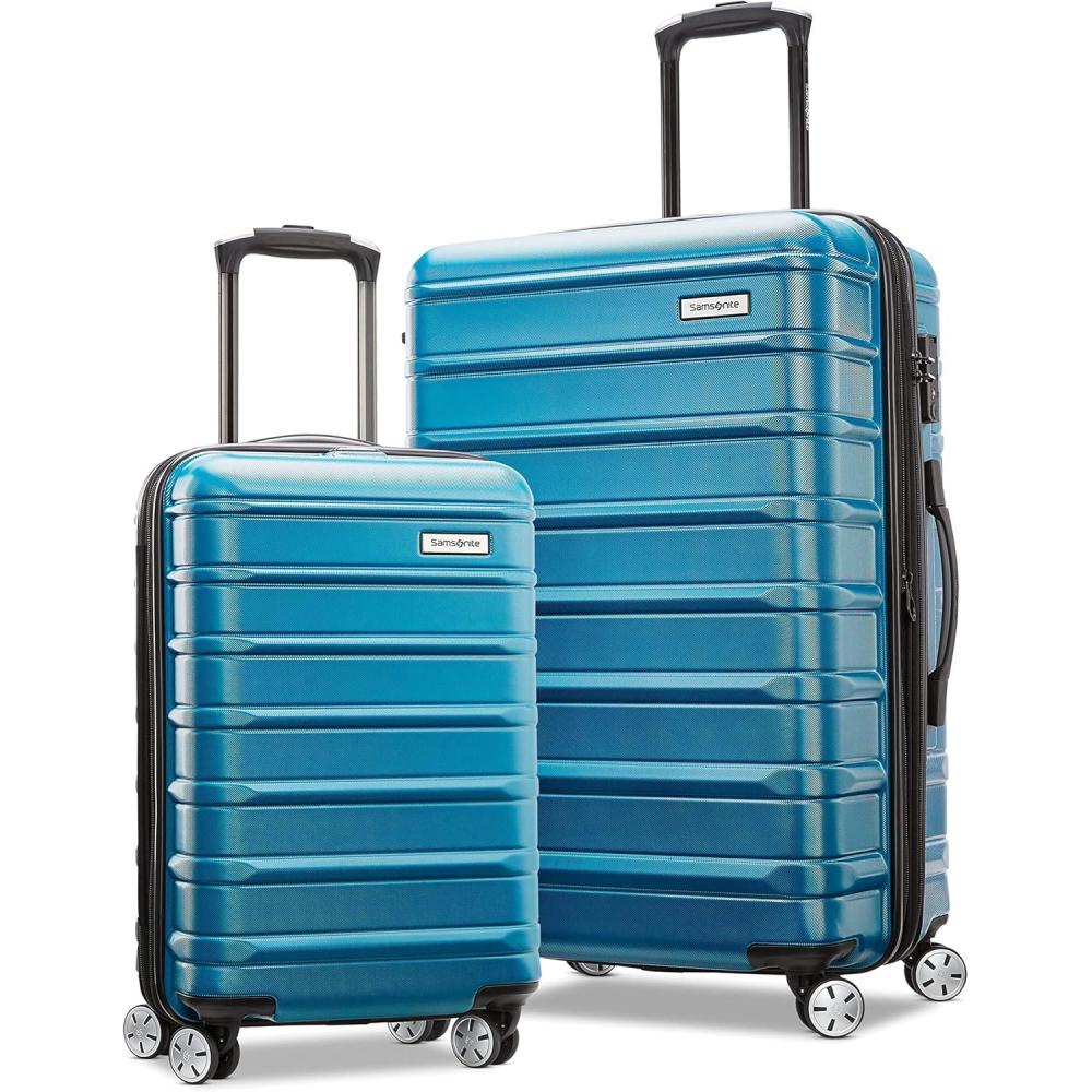 imageSamsonite Omni 2 Hardside Expandable Luggage with Spinner Wheels ICY Lilac 2Piece Set 1928Caribbean Blue