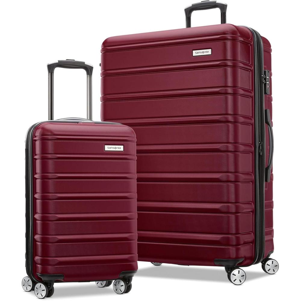 imageSamsonite Omni 2 Hardside Expandable Luggage with Spinner Wheels ICY Lilac 2Piece Set 1928Nature Merlot