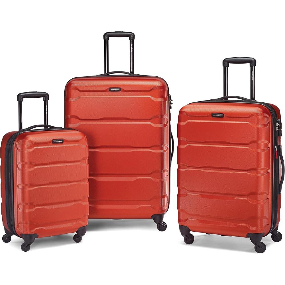 imageSamsonite Omni PC Hardside Expandable Luggage with Spinner Wheels Caribbean Blue CarryOn 20InchBurnt Orange