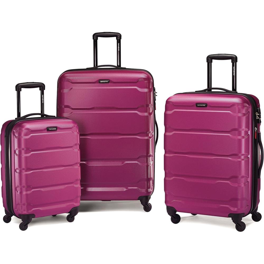 imageSamsonite Omni PC Hardside Expandable Luggage with Spinner Wheels Caribbean Blue CarryOn 20InchRadiant Pink