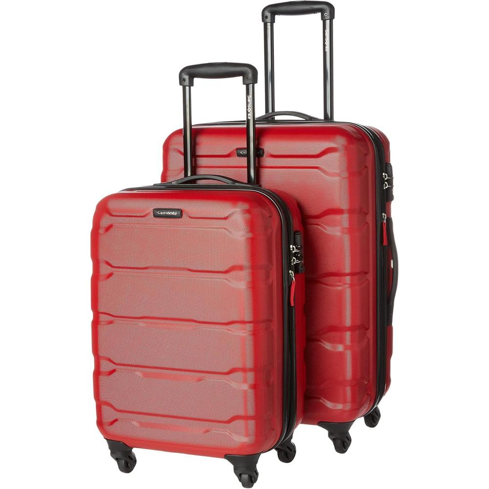imageSamsonite Omni PC Hardside Expandable Luggage with Spinner Wheels Caribbean Blue CarryOn 20InchRed
