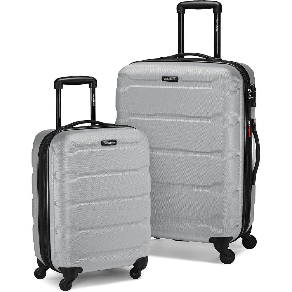 imageSamsonite Omni PC Hardside Expandable Luggage with Spinner Wheels Caribbean Blue CarryOn 20InchSilver