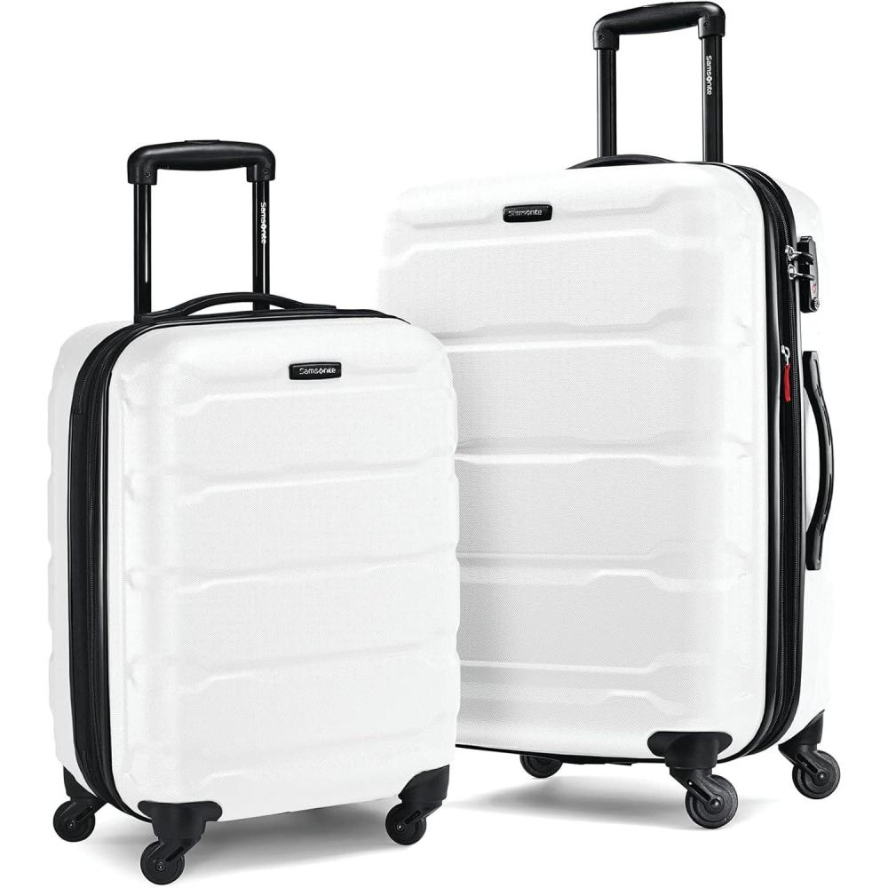 imageSamsonite Omni PC Hardside Expandable Luggage with Spinner Wheels Caribbean Blue CarryOn 20InchWhite
