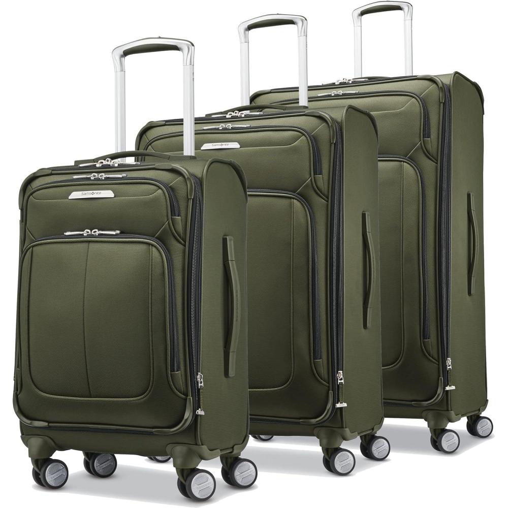 imageSamsonite Solyte DLX Softside Expandable Luggage with Spinner Wheels Mediterranean Blue CarryOn 20InchCedar Green