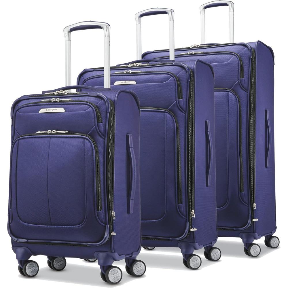 imageSamsonite Solyte DLX Softside Expandable Luggage with Spinner Wheels Mediterranean Blue CarryOn 20InchIris Blue