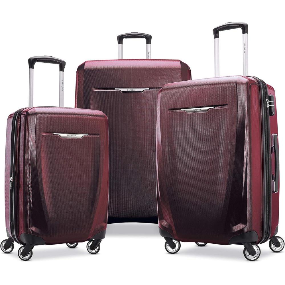 imageSamsonite Winfield 3 DLX Hardside Expandable Luggage with Spinners Black CarryOn 20InchBurgundy