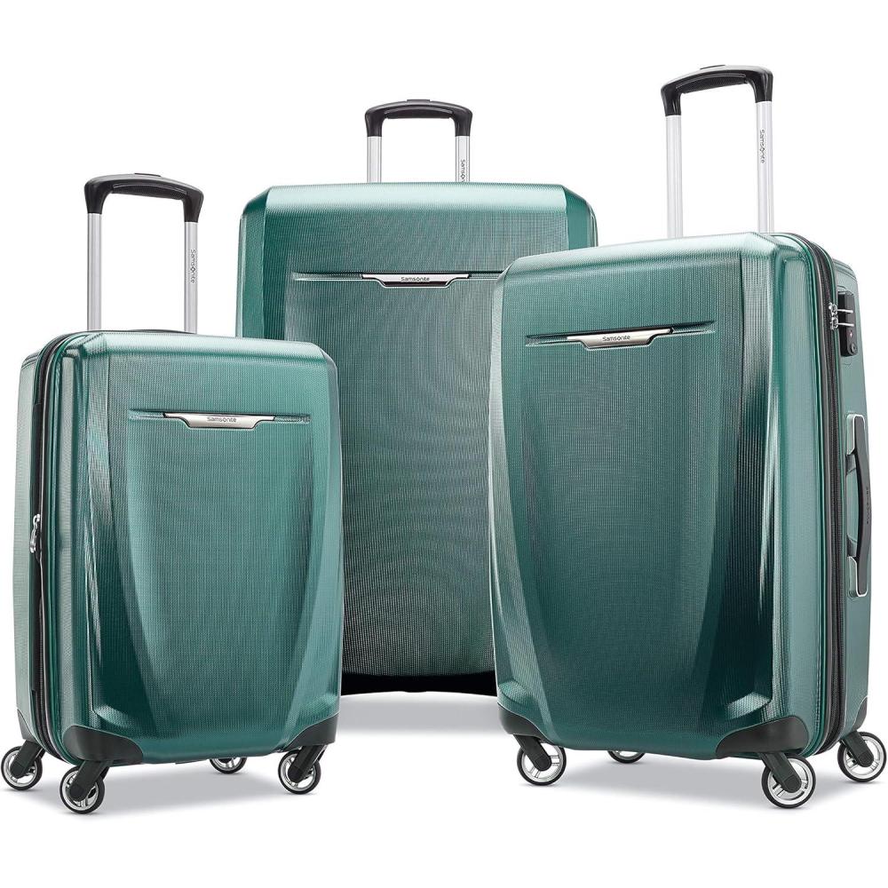 imageSamsonite Winfield 3 DLX Hardside Expandable Luggage with Spinners Black CarryOn 20InchEmerald