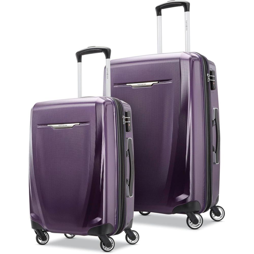 imageSamsonite Winfield 3 DLX Hardside Expandable Luggage with Spinners Black CarryOn 20InchPurple