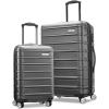 Samsonite Omni 2 Hardside Expandable Luggage with Spinner Wheels, ICY Lilac, 2-Piece Set (19/28)(Solid Charcoal)