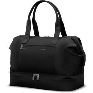 Samsonite Better Than Basics Weekender Duffle – Drop Bottom Travel Bag with 14” Laptop Compartment, SmartSleeve™(Black)