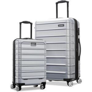 Samsonite Omni 2 Hardside Expandable Luggage with Spinner Wheels, ICY Lilac, 2-Piece Set (19/28)(Arctic Silver)