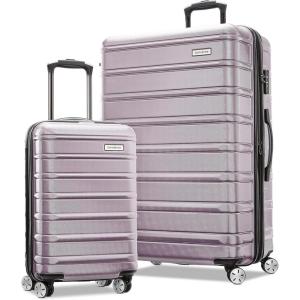 Samsonite Omni 2 Hardside Expandable Luggage with Spinner Wheels, ICY Lilac, 2-Piece Set (19/28)(Icy Lilac)