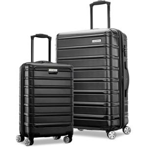 Samsonite Omni 2 Hardside Expandable Luggage with Spinner Wheels, ICY Lilac, 2-Piece Set (19/28)(Midnight Black)