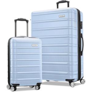 Samsonite Omni 2 Hardside Expandable Luggage with Spinner Wheels, ICY Lilac, 2-Piece Set (19/28)(Pale Blue)