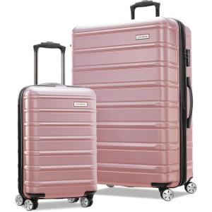 Samsonite Omni 2 Hardside Expandable Luggage with Spinner Wheels, ICY Lilac, 2-Piece Set (19/28)(Rose Gold)