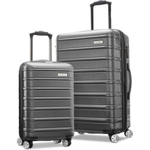 Samsonite Omni 2 Hardside Expandable Luggage with Spinner Wheels, ICY Lilac, 2-Piece Set (19/28)(Solid Charcoal)