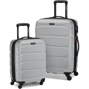 Samsonite Omni PC Hardside Expandable Luggage with Spinner Wheels, Caribbean Blue, Carry-On 20-Inch(Silver)