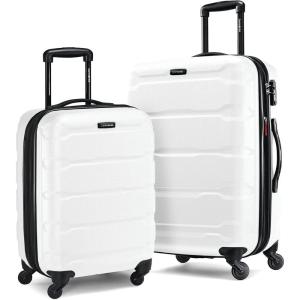 Samsonite Omni PC Hardside Expandable Luggage with Spinner Wheels, Caribbean Blue, Carry-On 20-Inch(White)