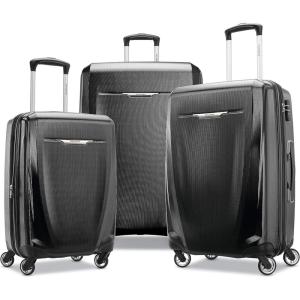 Samsonite Winfield 3 DLX Hardside Expandable Luggage with Spinners, Black, Carry-On 20-Inch(Black)