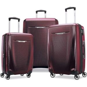 Samsonite Winfield 3 DLX Hardside Expandable Luggage with Spinners, Black, Carry-On 20-Inch(Burgundy)