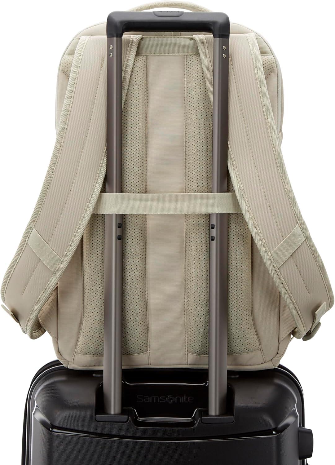 imageSamsonite Better Than Basic Backpack Dedicated Laptop Compartment Quick Stash Front Pockets and Lightweight Breathable Airmesh BlackLimestone Grey