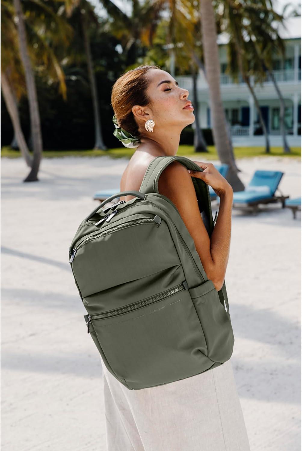 imageSamsonite Better Than Basic Backpack Dedicated Laptop Compartment Quick Stash Front Pockets and Lightweight Breathable Airmesh BlackOlive