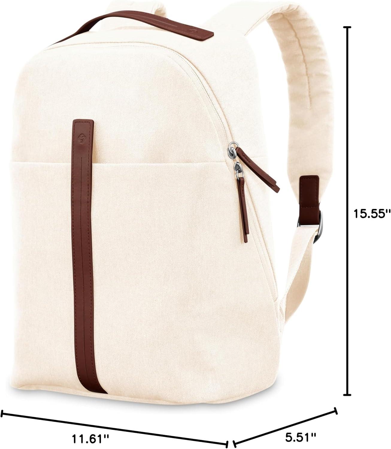 imageSamsonite Virtuosa CarryOn Travel Backpack with Padded Laptop Sleeve Off WhiteOffwhite