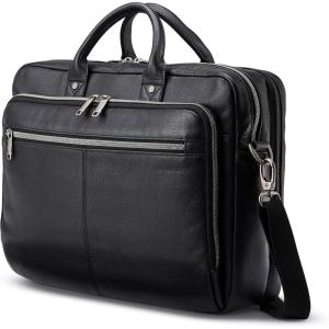 Samsonite Classic Leather Toploader Briefcase(Black)