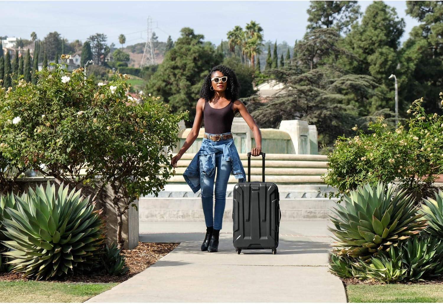 imageSamsonite Centric Hardside Expandable Luggage with Spinner Wheels Black CarryOn 20InchBlack