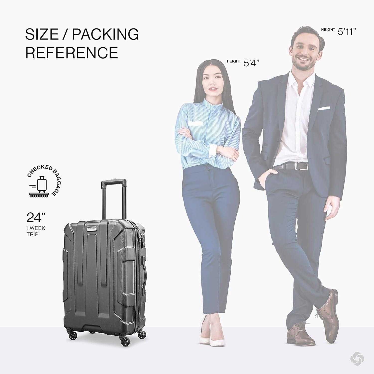 imageSamsonite Centric Hardside Expandable Luggage with Spinner Wheels Black CarryOn 20InchBlack