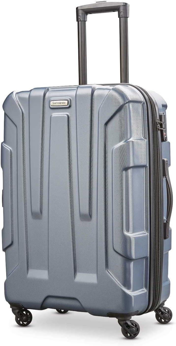 imageSamsonite Centric Hardside Expandable Luggage with Spinner Wheels Black CarryOn 20InchBlue Slate