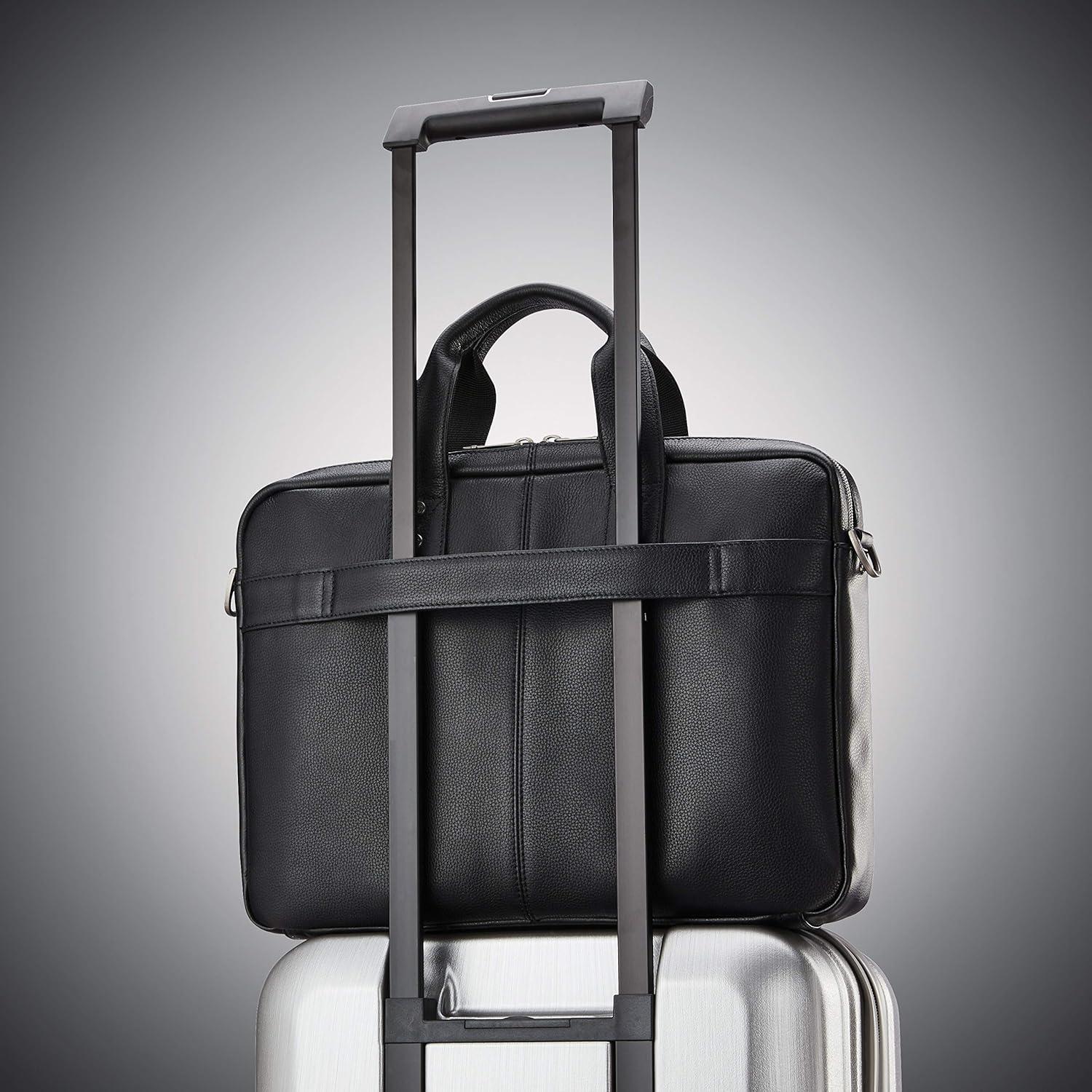 imageSamsonite Classic Leather Slim Brief Black One SizeBlack