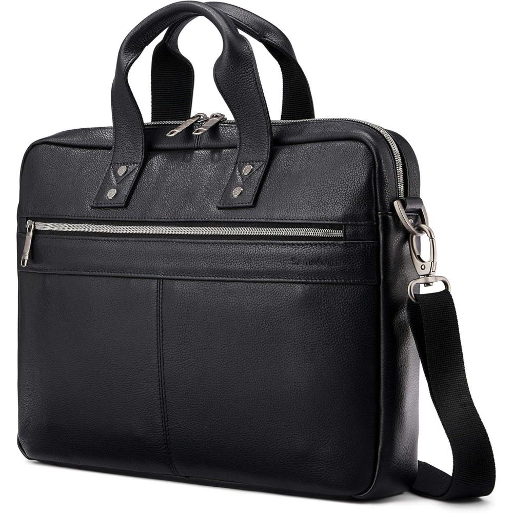 imageSamsonite Classic Leather Slim Brief Black One SizeBlack