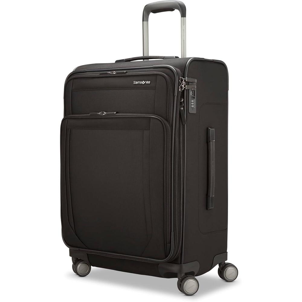 imageSamsonite Lineate Softside Expandable Luggage with Spinner Wheels Carryon Cedar GreenBlack