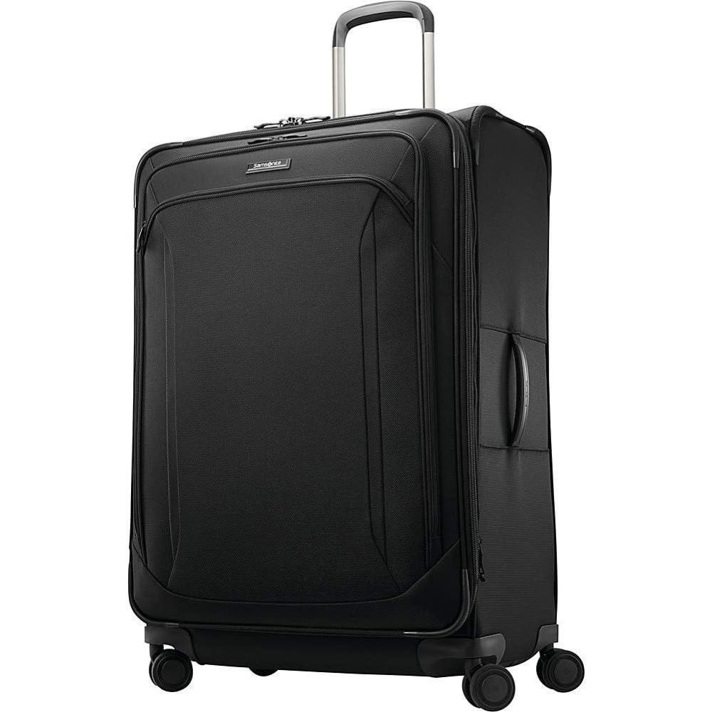 imageSamsonite Lineate Softside Expandable Luggage with Spinner Wheels Carryon Cedar GreenObsidian Black