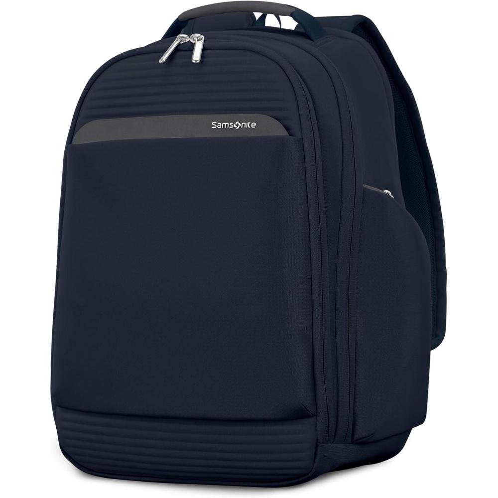 imageSamsonite Paralux Everyday Backpack  Laptop amp Tablet Backpack with 5 Compartments Removable TecKit Pouch Microsuede Trim Water Bottle Pockets  Work Commute amp Travel Bag  Stone GreyMidnight Navy