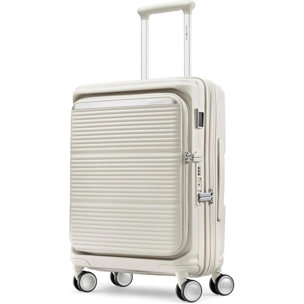 imageSamsonite Paralux Large Checked Luggage  Innovative Design  Quick Access Front Pocket  Dual Suspension Wheel Technology  TSA Lock  Expandable  Includes Removable Packing Cubes  Stone GreyStone Grey