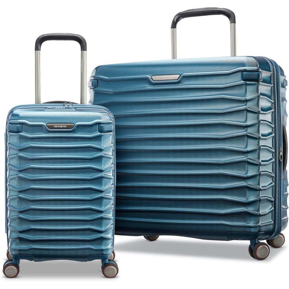imageSamsonite Stryde 2 Hardside Expandable with Double Spinner Wheels 2PC SET 22X14X9LG Stealth BlackDeep Teal