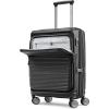 Samsonite Paralux Large Checked Luggage – Innovative Design – Quick Access Front Pocket – Dual Suspension Wheel Technology – TSA Lock – Expandable – Includes Removable Packing Cubes – Stone Grey(Black)