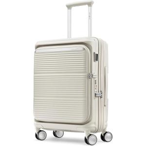 Samsonite Paralux Large Checked Luggage – Innovative Design – Quick Access Front Pocket – Dual Suspension Wheel Technology – TSA Lock – Expandable – Includes Removable Packing Cubes – Stone Grey(Stone Grey)