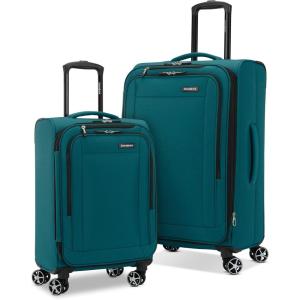 Samsonite Saire LTE Softside Expandable Luggage with Spinner Wheels, Pine Green, 3-Piece Set (Carry On/Medium/Large)(Pine Green)