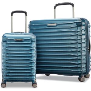 Samsonite Stryde 2 Hardside Expandable with Double Spinner Wheels, 2PC SET (22X14X9/LG), Stealth Black(Deep Teal)