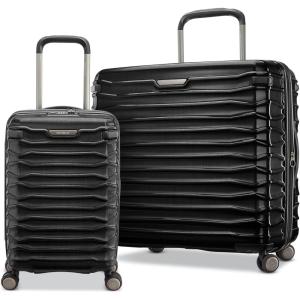 Samsonite Stryde 2 Hardside Expandable with Double Spinner Wheels, 2PC SET (22X14X9/LG), Stealth Black(Stealth Black)