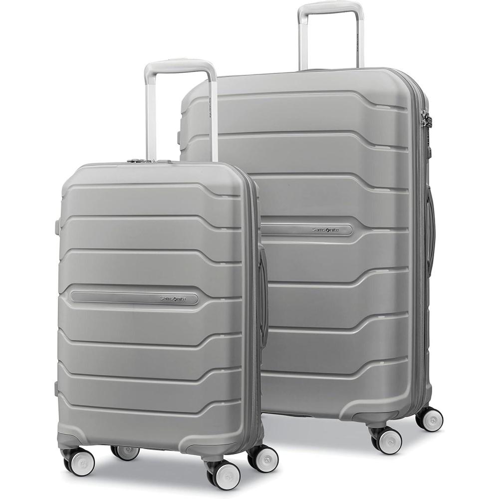 imageSamsonite Freeform 2Piece Luggage Set  CarryOn amp Large Checked Luggage with Dual Spinner Wheels  Durable Polypropylene Hardshell  TSA Lock AirlineApproved  Expandable Hard Shell  Mint GreenLight Grey