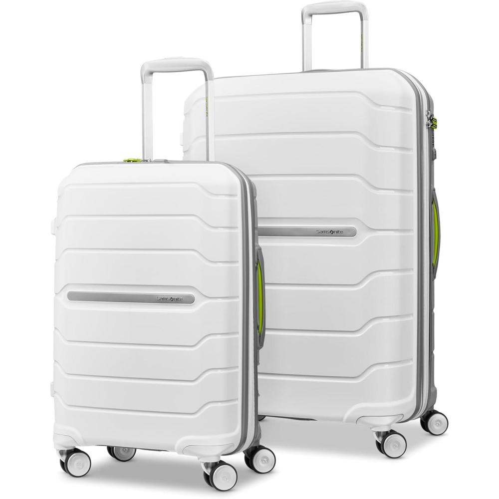 imageSamsonite Freeform 2Piece Luggage Set CarryOn amp Large Checked Luggage with Dual Spinner Wheels Durable Polypropylene Hardshell TSA Lock AirlineApproved Expandable Hard Shell Mint GreenWhiteGrey
